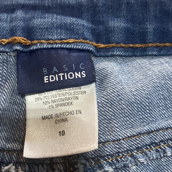 Basic editions woman’s size 10 Jean shirts distressed - Picture 2 of 3